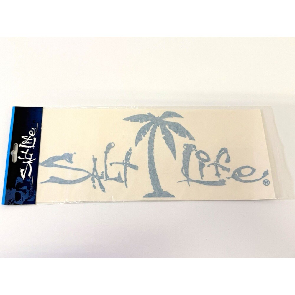 Salt Life Teal Vinyl Palm Tree Beach Decal Sticker, Medium 12 in Horizontal